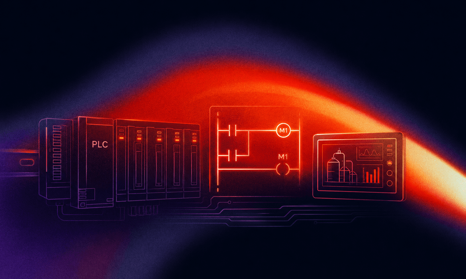 Ladder logic rung showing an XIC contact in series with an XIO contact driving an output coil