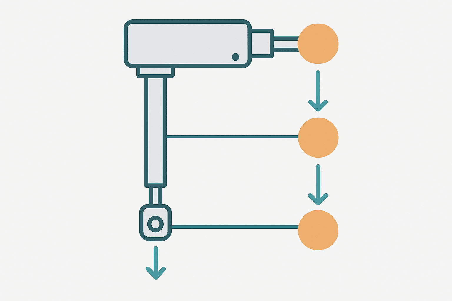 Linear electric actuator force components diagram for actuator sizing: pressure load, spring force and friction